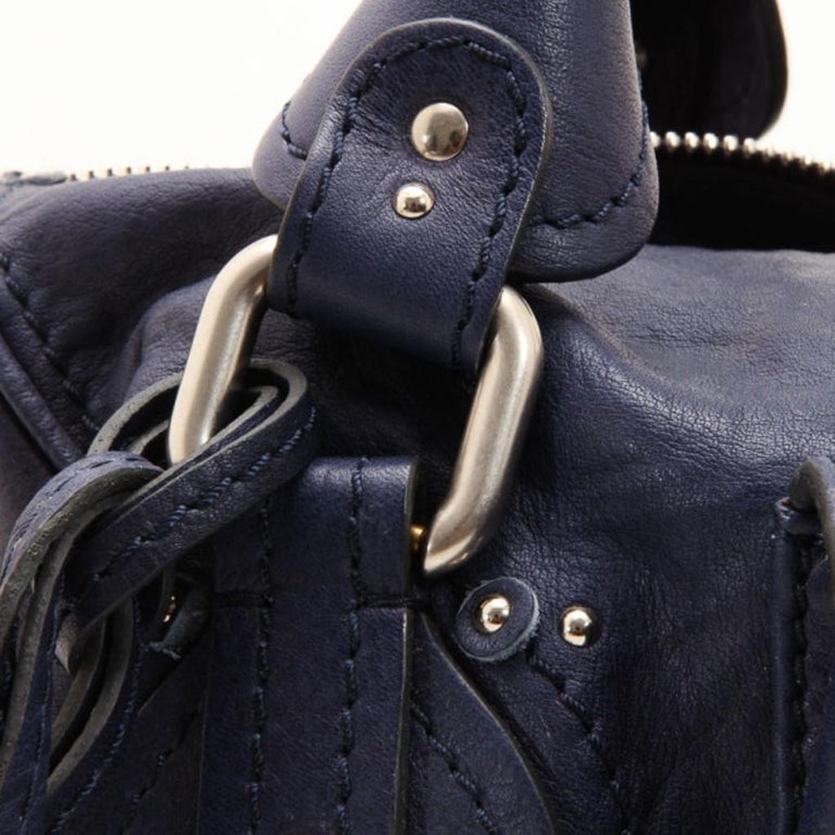 Chloe Navy Blue Large Paddington Tote For Sale at 1stDibs
