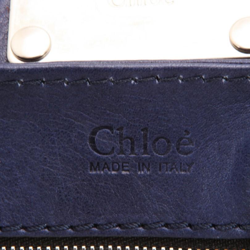 Chloe Navy Blue Large Paddington Tote For Sale 14