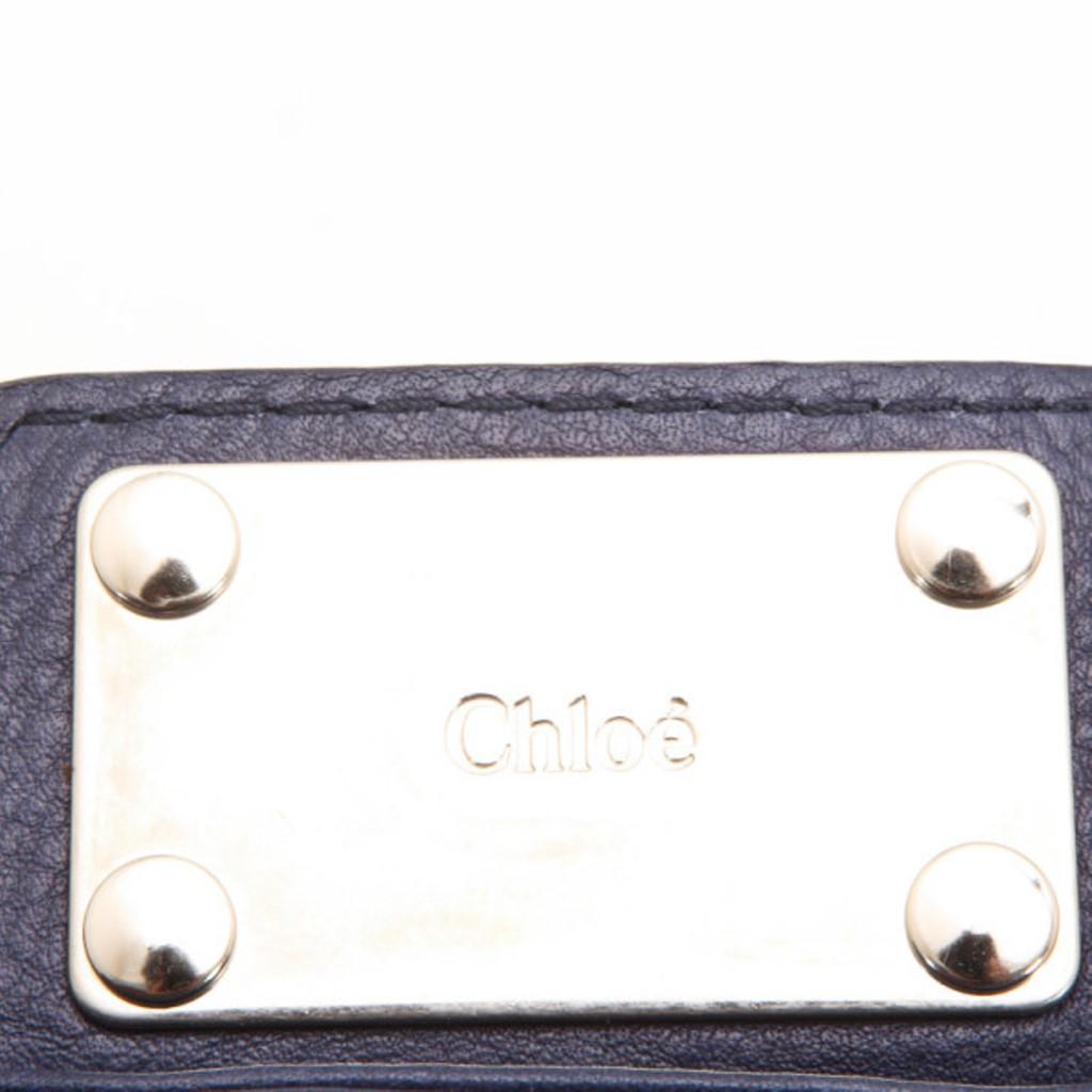 Chloe Marineblaue große Paddington-Tasche im Angebot 3
