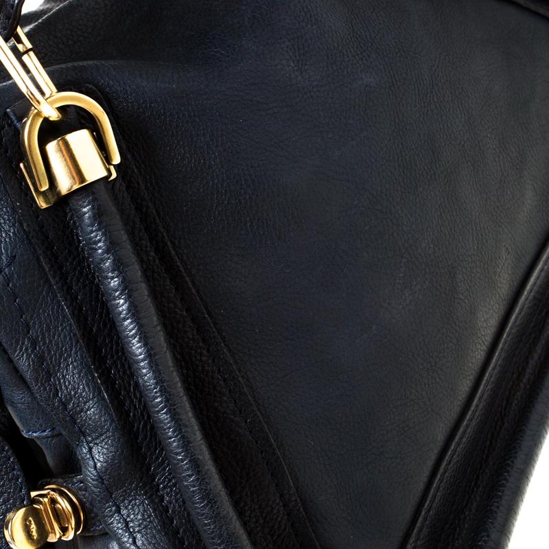 Chloe Navy Blue Leather Medium Paraty Shoulder Bag 2