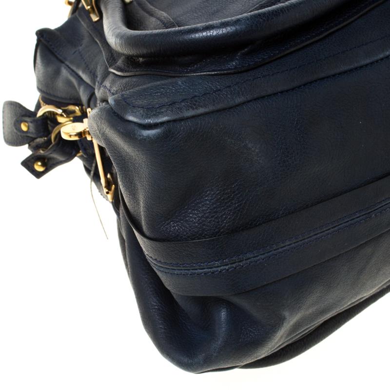 Chloe Navy Blue Leather Medium Paraty Shoulder Bag 1