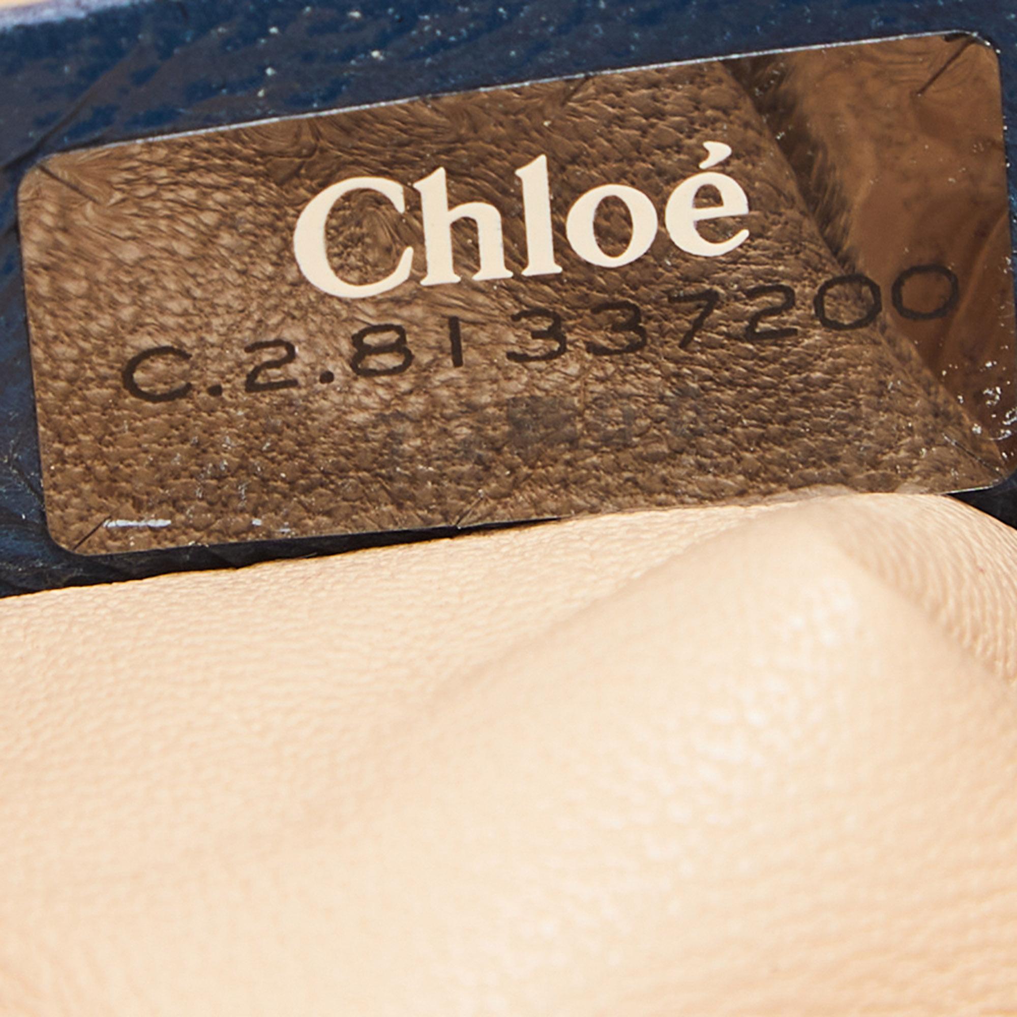 Chloe Navy Blue Leather Shoulder Bag 4