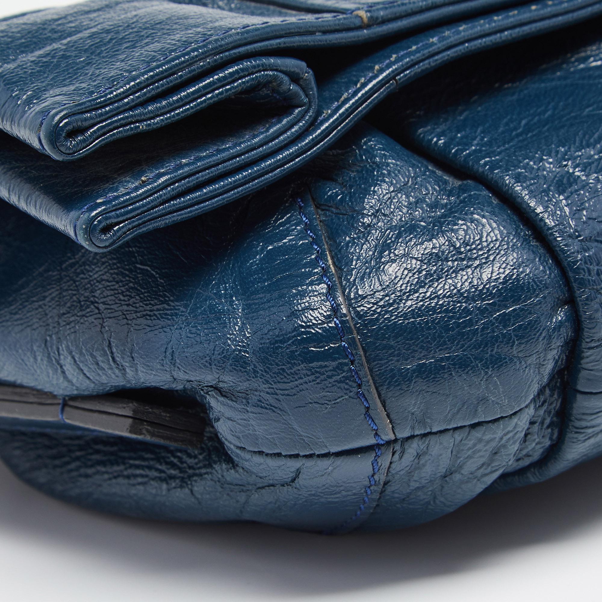 Women's Chloe Navy Blue Leather Shoulder Bag