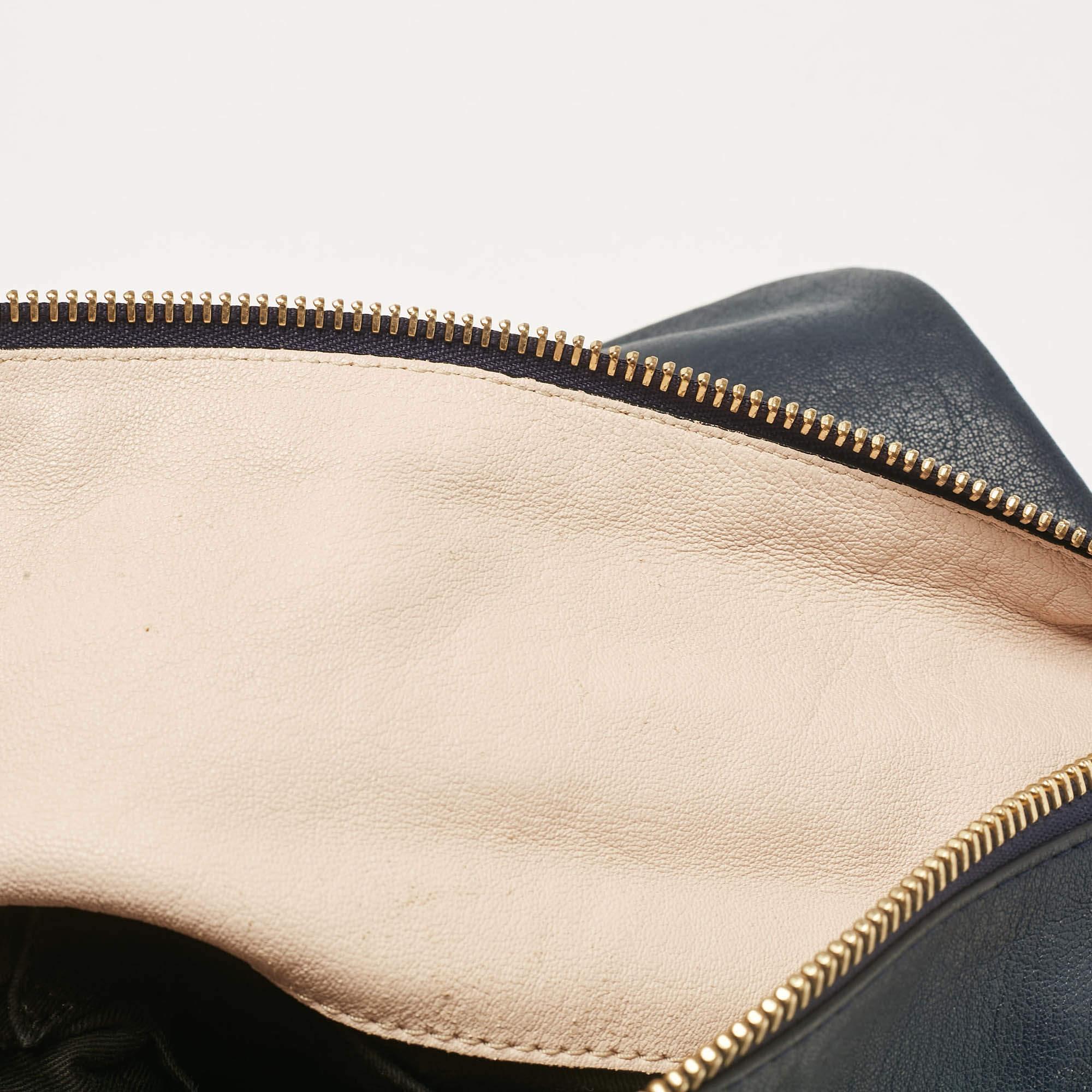 Chloe Navy Blue Leather Vanessa Shoulder Bag For Sale 2