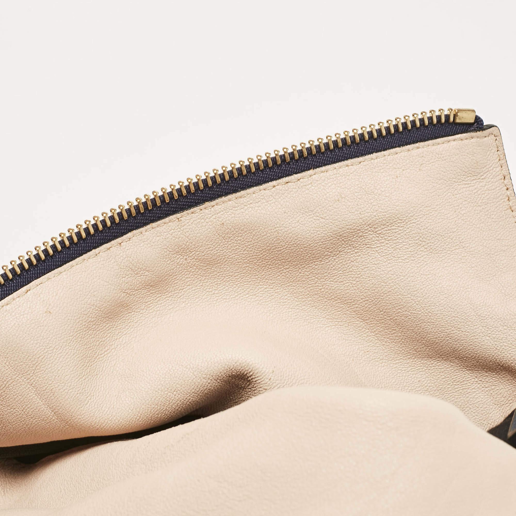 Chloe Navy Blue Leather Vanessa Shoulder Bag For Sale 3