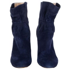 CHLOE navy blue suede Ankle Boots Shoes 38