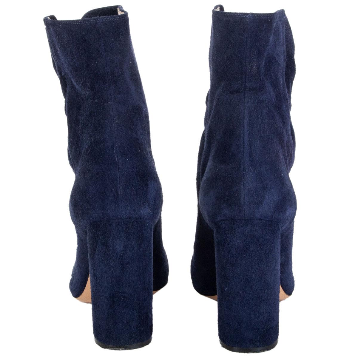 CHLOE marineblaue Wildleder-Stiefeletten Schuhe 38 Damen im Angebot