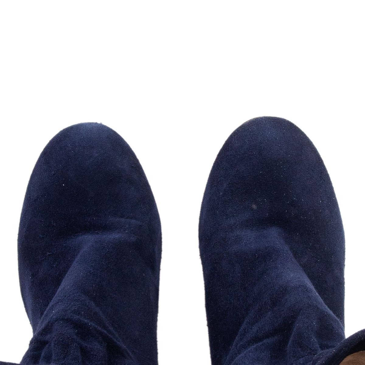 blue seude ankle boots