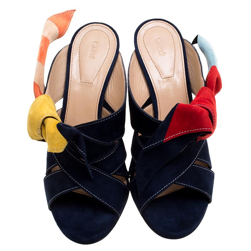 blue bow mules