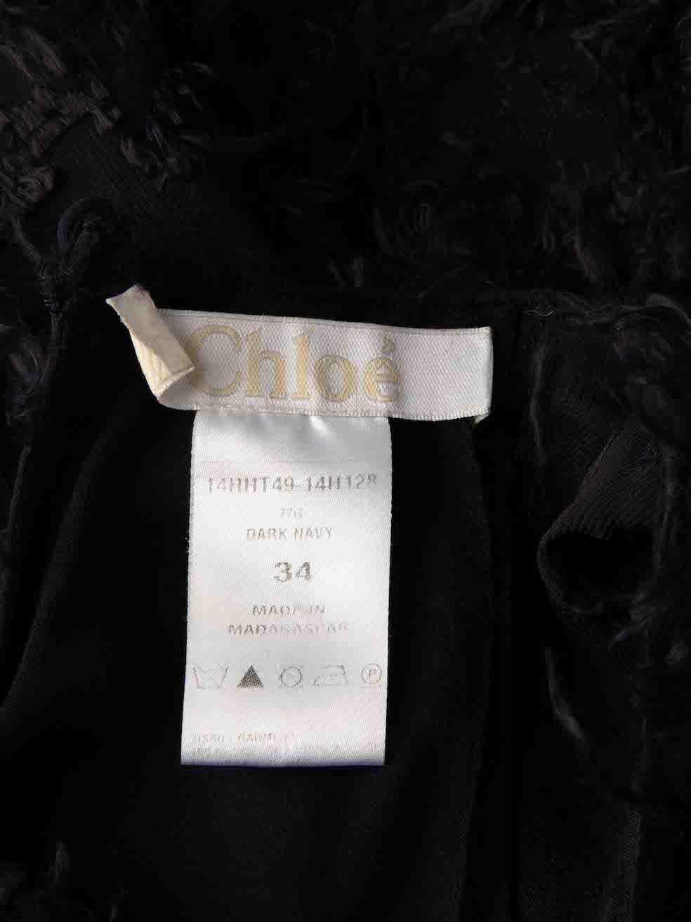 Chloé Navy Jacquard Textured Top Size XS For Sale 1