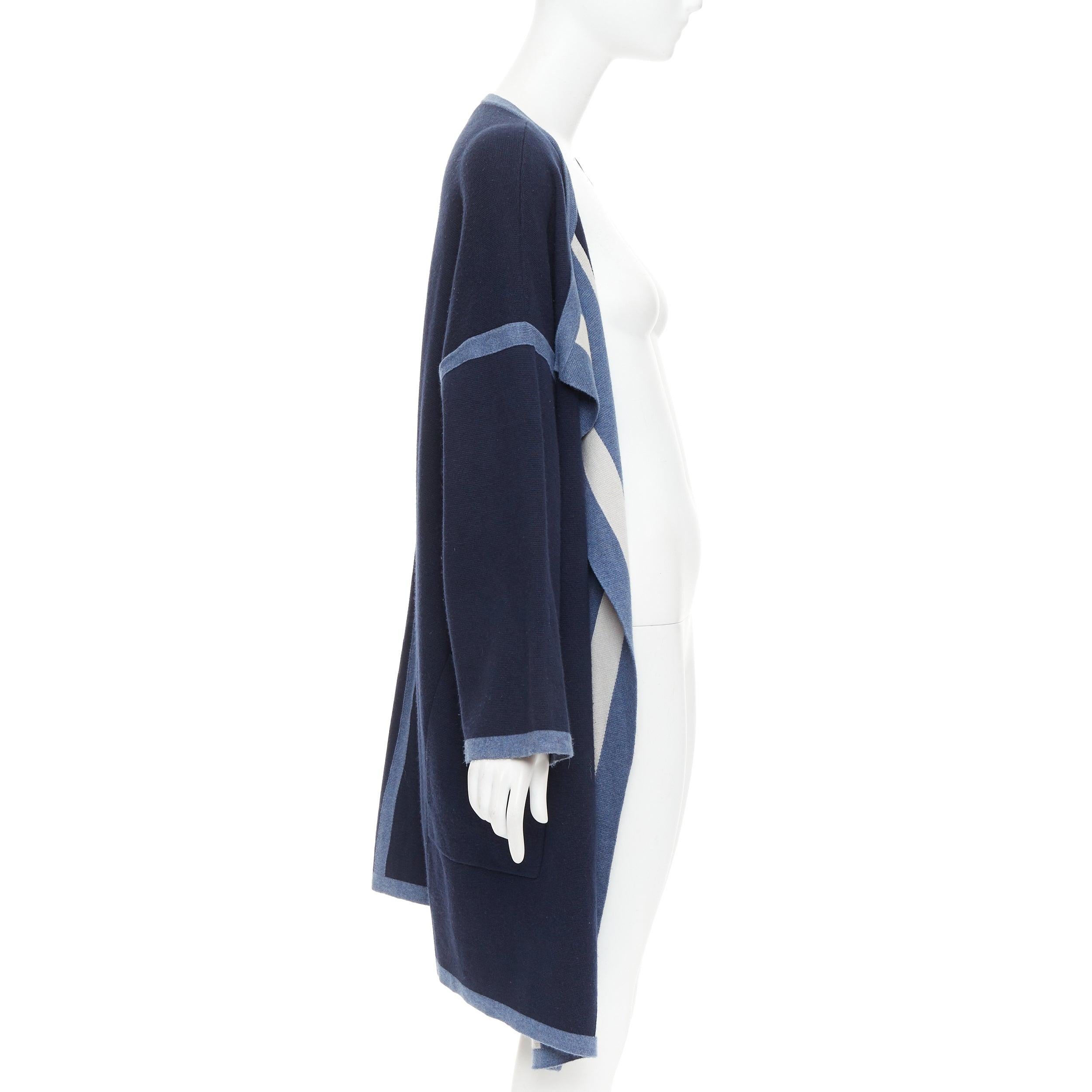 CHLOE marineblauer, ozeanblauer Baumwoll-Seiden-Kaschmir-Strickmantel XS (Grau) im Angebot