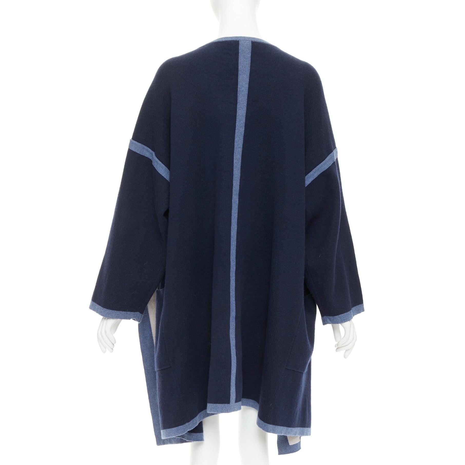 CHLOE marineblauer, ozeanblauer Baumwoll-Seiden-Kaschmir-Strickmantel XS im Zustand „Gut“ im Angebot in Hong Kong, NT