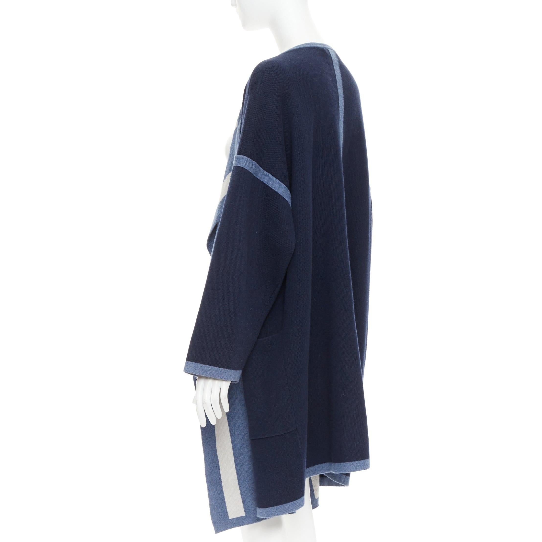 CHLOE marineblauer, ozeanblauer Baumwoll-Seiden-Kaschmir-Strickmantel XS Damen im Angebot