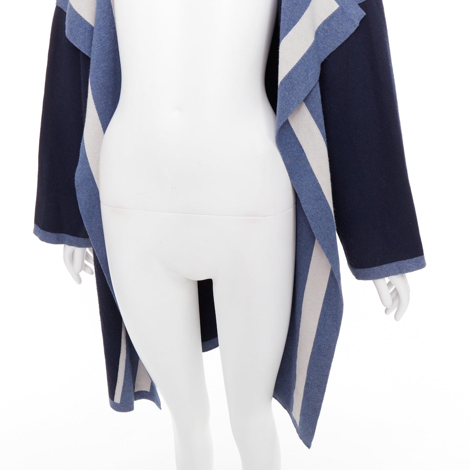CHLOE marineblauer, ozeanblauer Baumwoll-Seiden-Kaschmir-Strickmantel XS im Angebot 2
