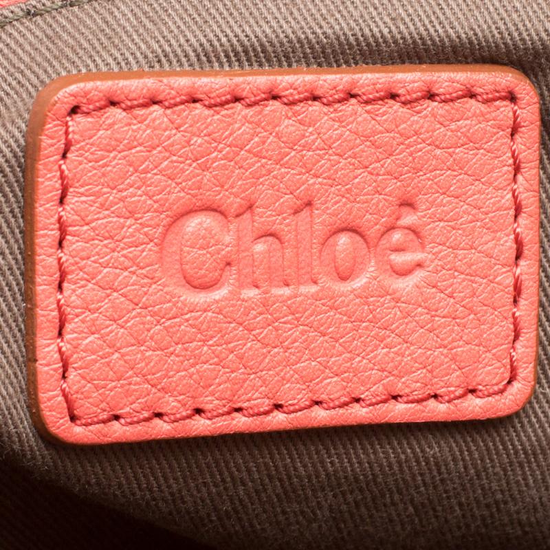 Chloe Neon Orange Leather Medium Marcie Satchel 7
