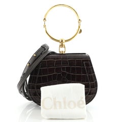 Chloe Nile Crossbody Bag Crocodile Embossed Leather Small