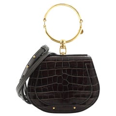 Chloe Nile Crossbody Bag Crocodile Embossed Leather Small
