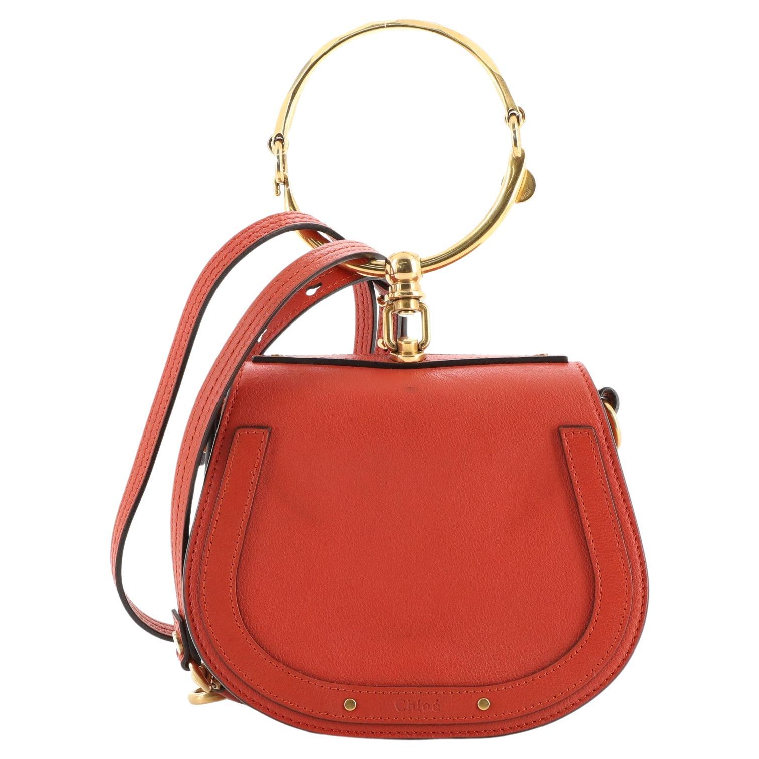 Chloe Red Leather Elle Crossbody Bag France at 1stDibs