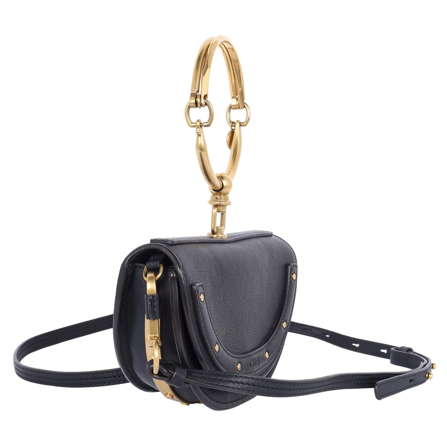 Chloe Nile Minaudière Leather Crossbody Black Bag In Good Condition In Salt Lake Cty, UT