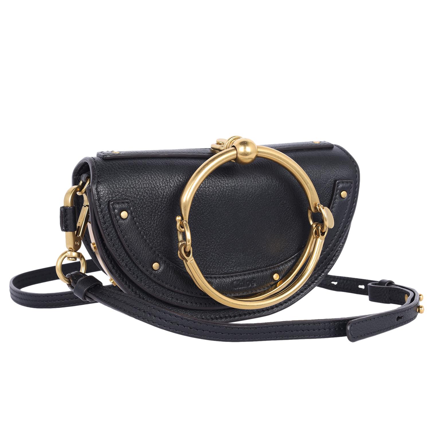 Chloe Nile Minaudière Leather Crossbody Black Bag 4