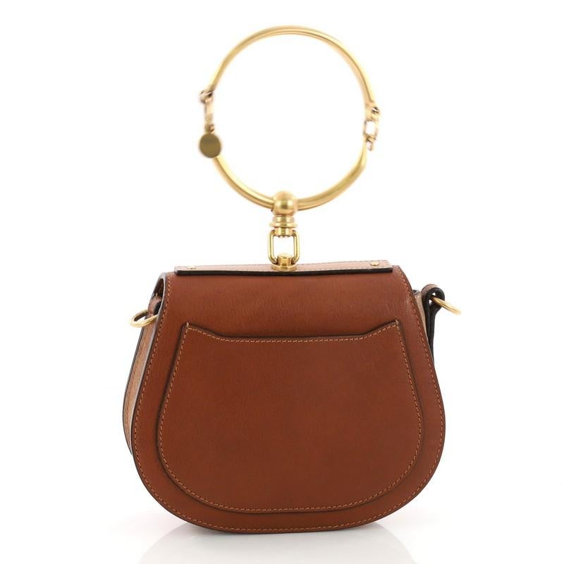 Chloe Nile Patchwork Crossbody Bag Studded Leather with Suede Small In Good Condition In NY, NY