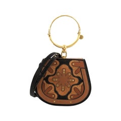 Chloe Nile Patchwork Crossbody Bag Studded Leather with Suede Small