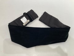 Chloé Noir, Black Cotton Silk Velvet Large Women Belt