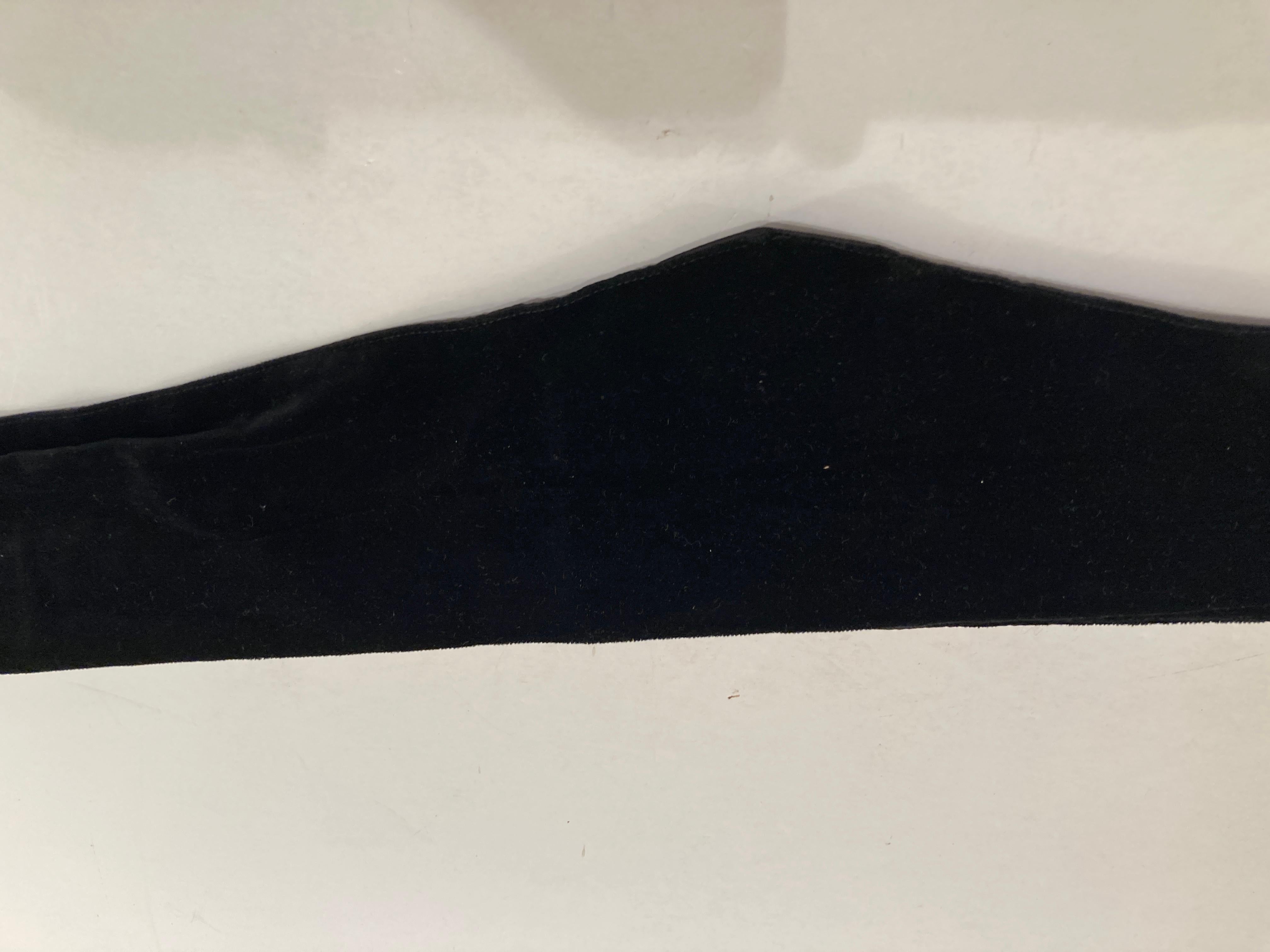 Hand-Crafted Chloé Noir, Black Cotton Silk Velvet Large Women Belt For Sale