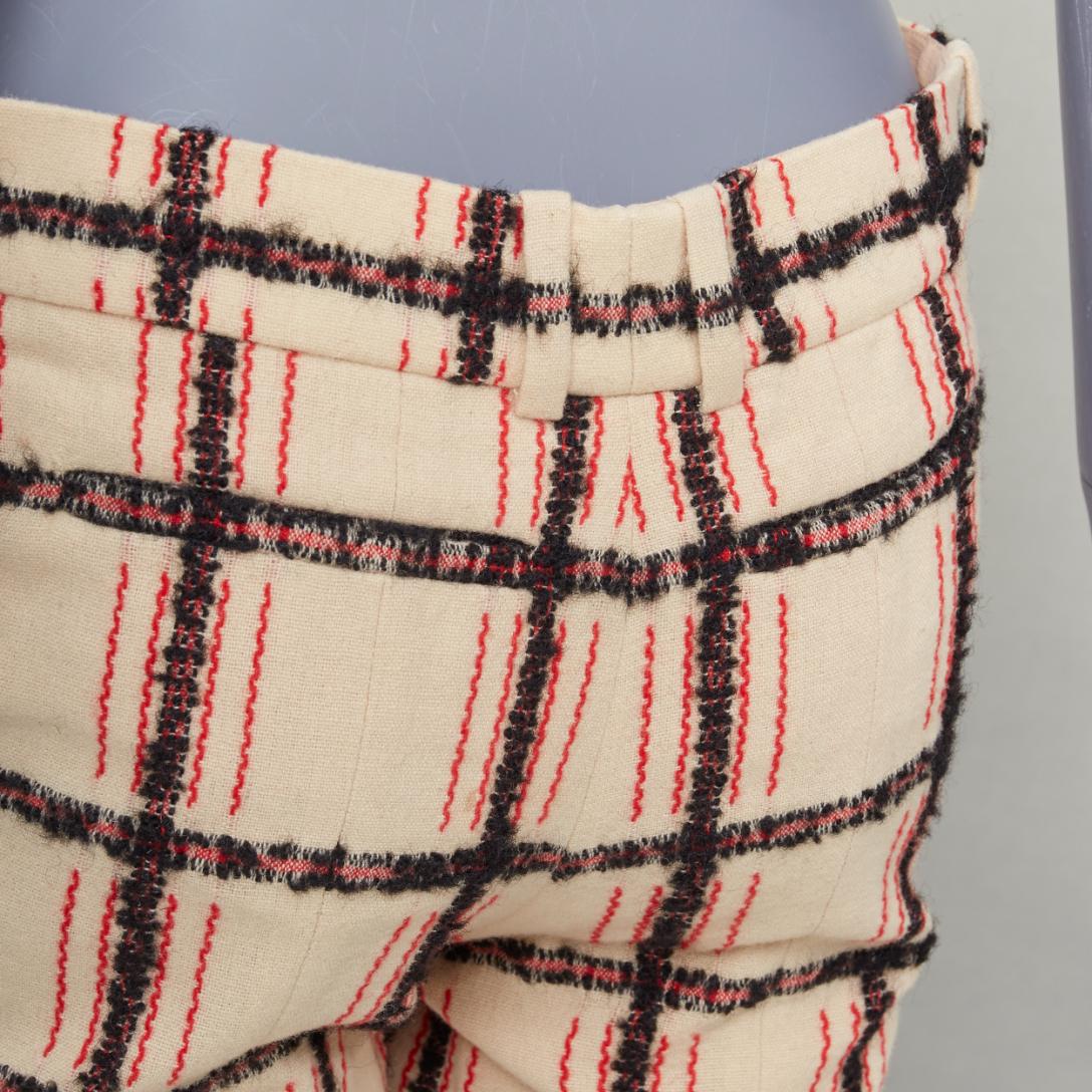 CHLOE Noir Rose pantalon à carreaux en laine mohair noir nude FR34 XS Pour femmes en vente