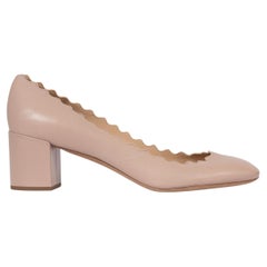 CHLOE pelle nuda LAUREN SCALLOPED Pumps Shoes 42 fit 41