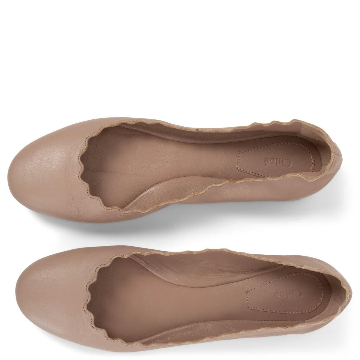 Women's CHLOE nude pink leather LAUREN Ballet Flats Shoes 36
