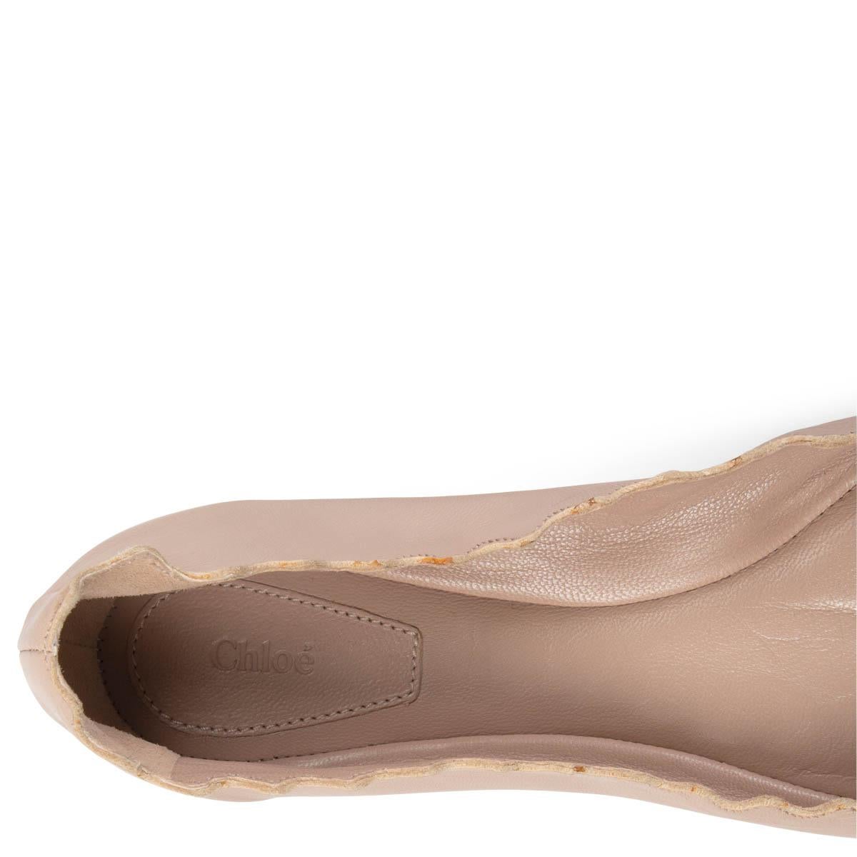 CHLOE nude pink leather LAUREN Ballet Flats Shoes 36 1