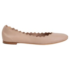 CHLOE nude pink leather LAUREN Ballet Flats Shoes 36
