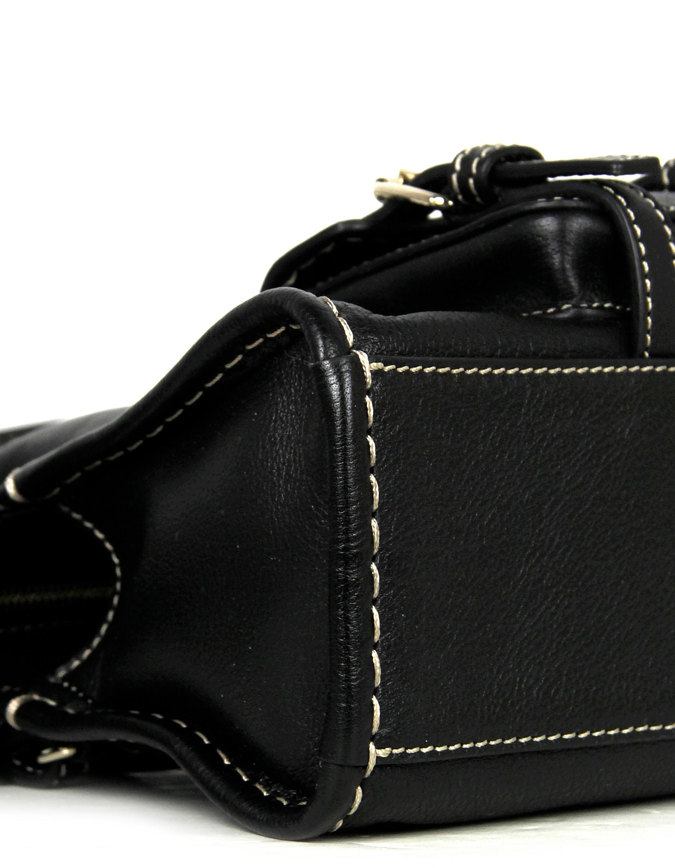 Chloe NWT Mini Edith Crossbody Bag in pelle nera con Stitch by Stitch a contrasto In condizioni Nuovo a New York, NY