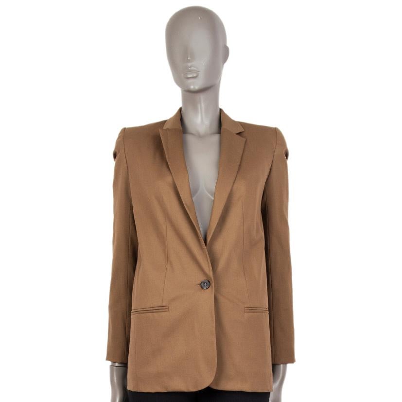 Women's CHLOE ochre brown wool CLASSIC Blazer Jacket 34 XXS