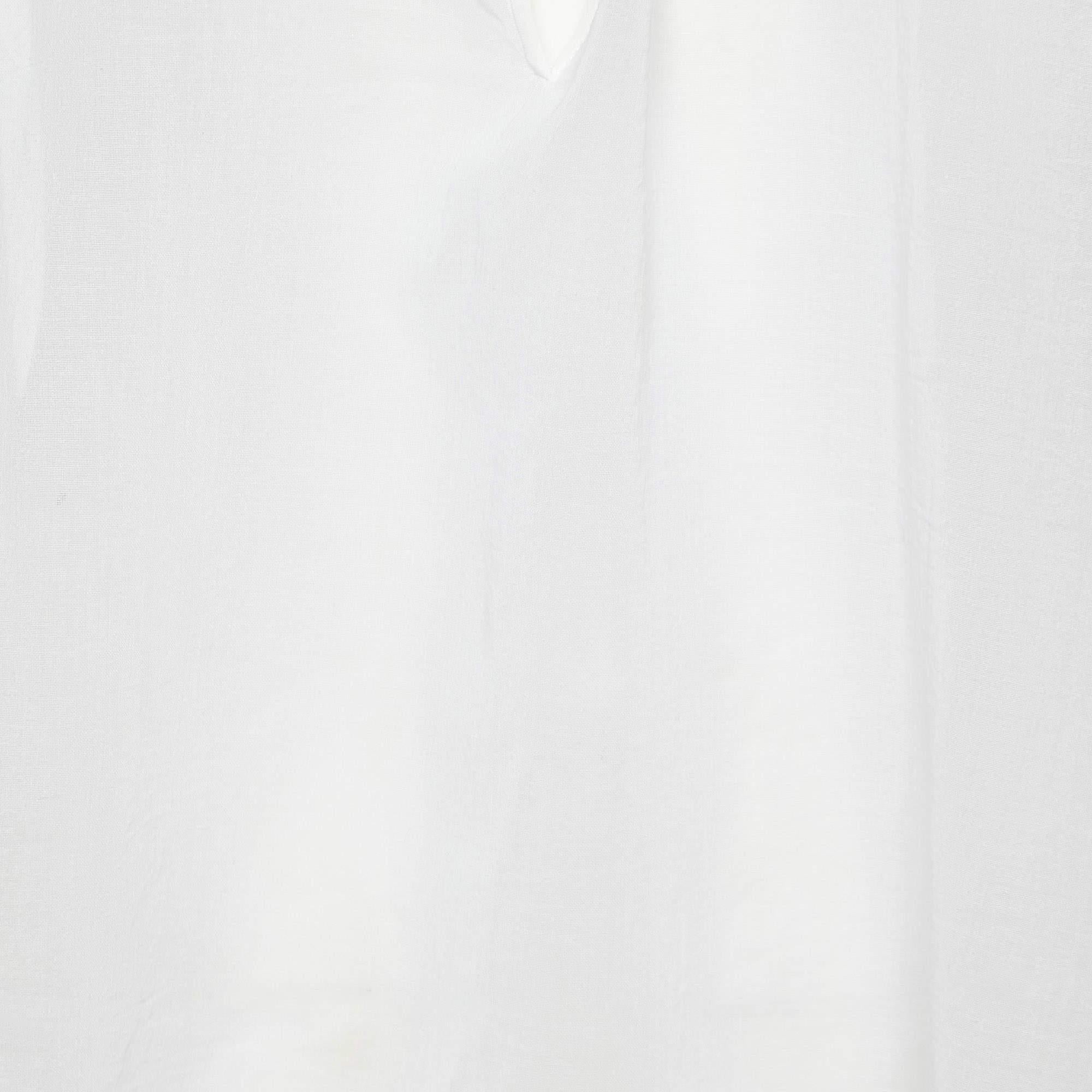 Gray Chloe Off-White Cotton Pleated Loose Fit Top M For Sale