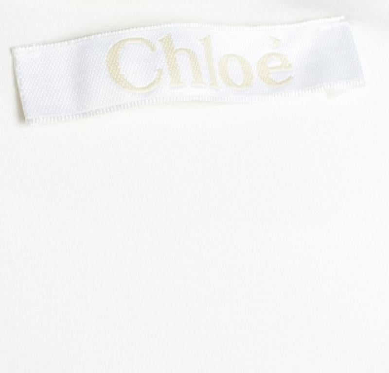 Chloe Off-White - Camicetta senza maniche in crêpe impreziosita M. In condizioni buone in vendita a Dubai, Al Qouz 2