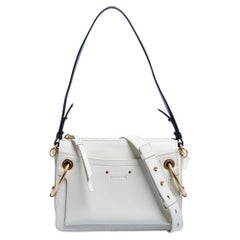 Chloe Off White Leather And Suede Roy Shoulder Bag