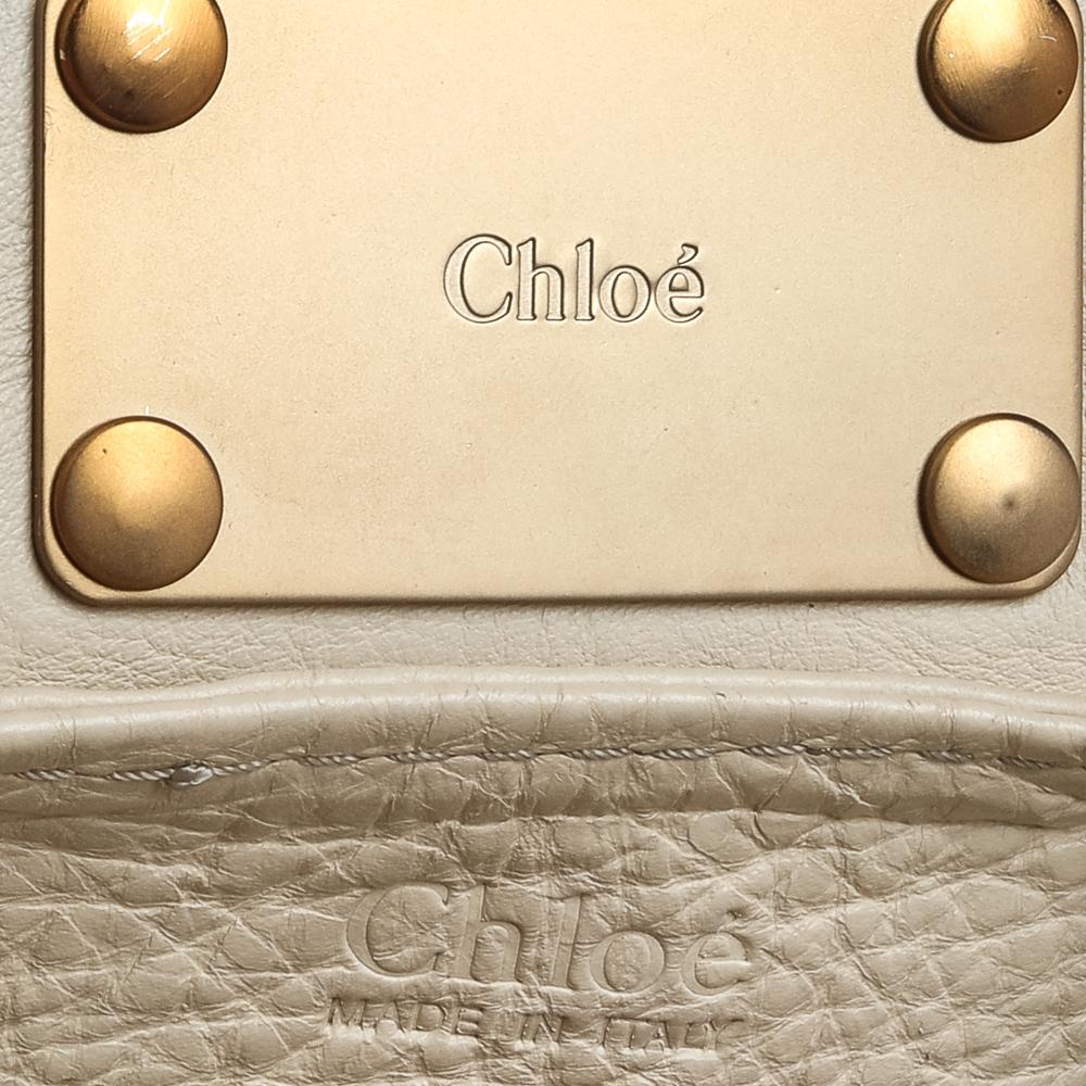 Chloe Off-White Leather Front Pocket Paddington Satchel 3