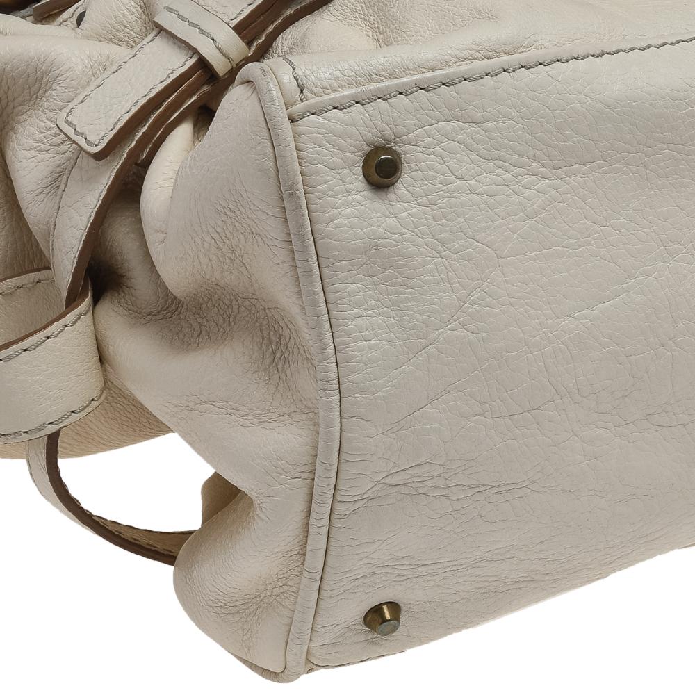 Brown Chloe Off-White Leather Front Pocket Paddington Satchel