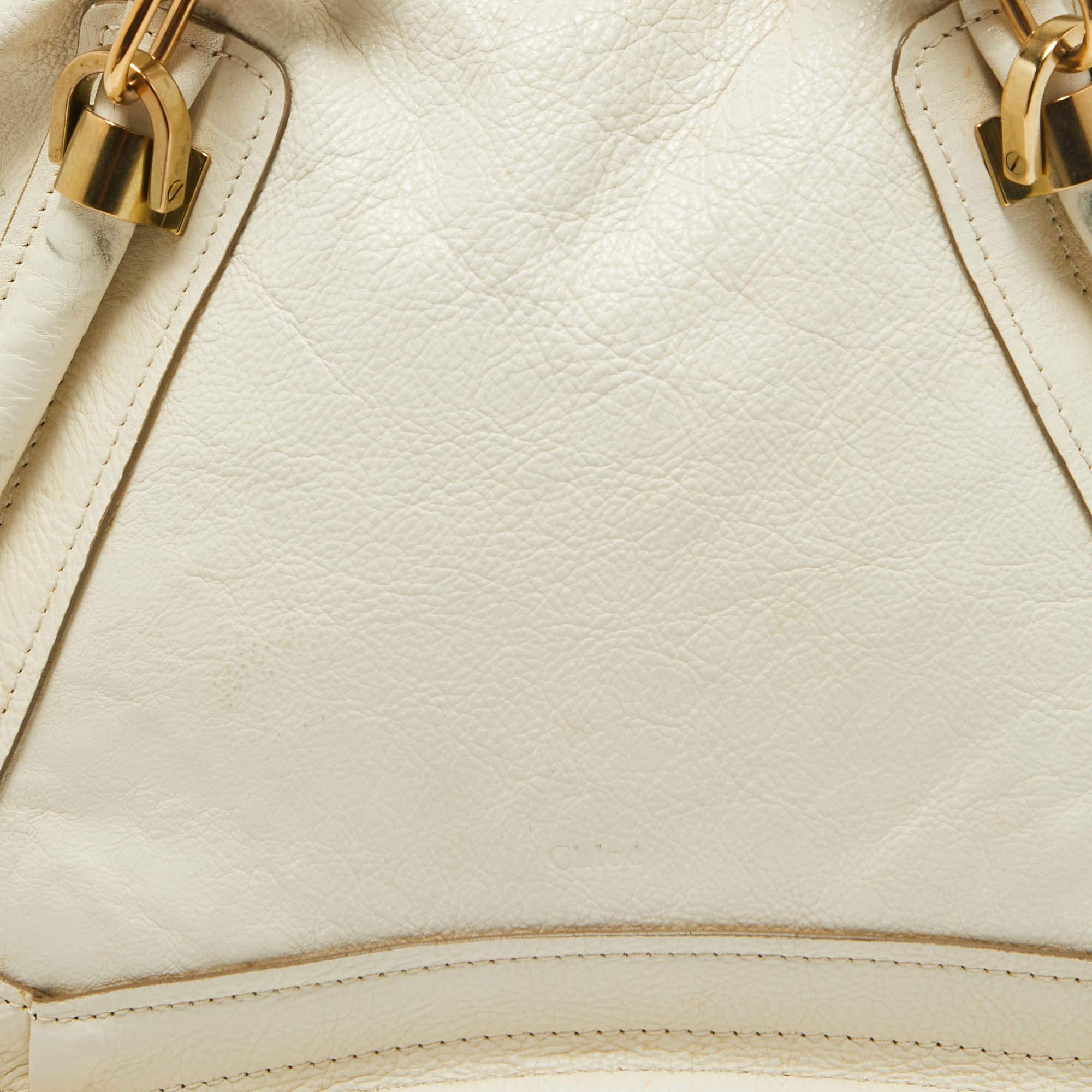 Chloe off White Leather Medium Paraty Shoulder Bag 2