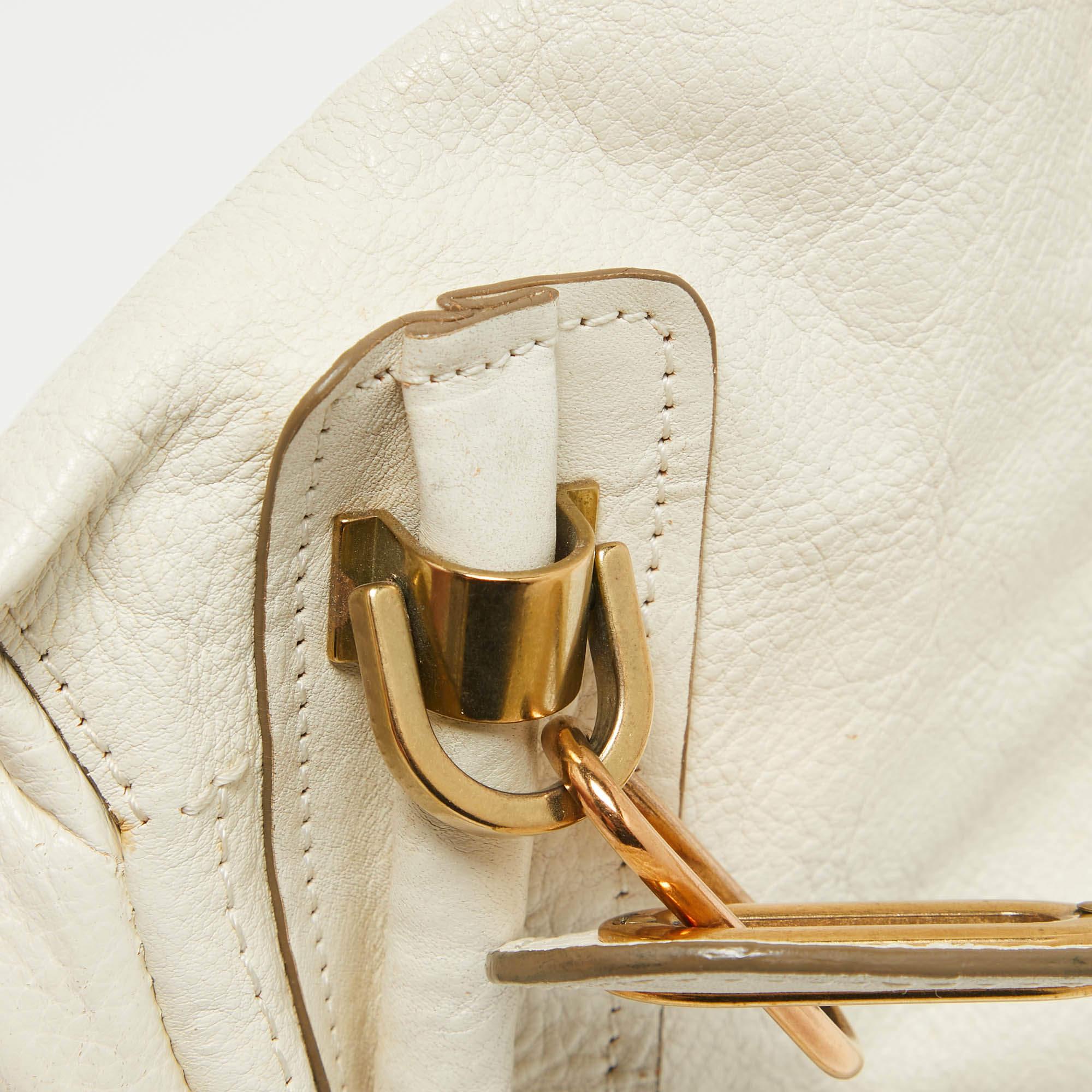 Chloe off White Leather Medium Paraty Shoulder Bag 4