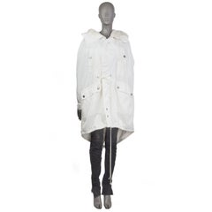 CHLOE off-white nylon SHEARLING HOOD Parka Coat Jacket 36 XS