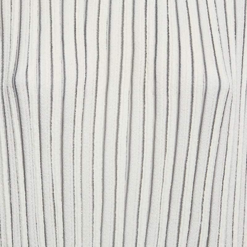 Gris Chloe Off-White - Mini robe à manches évasées en tricot à motifs L en vente