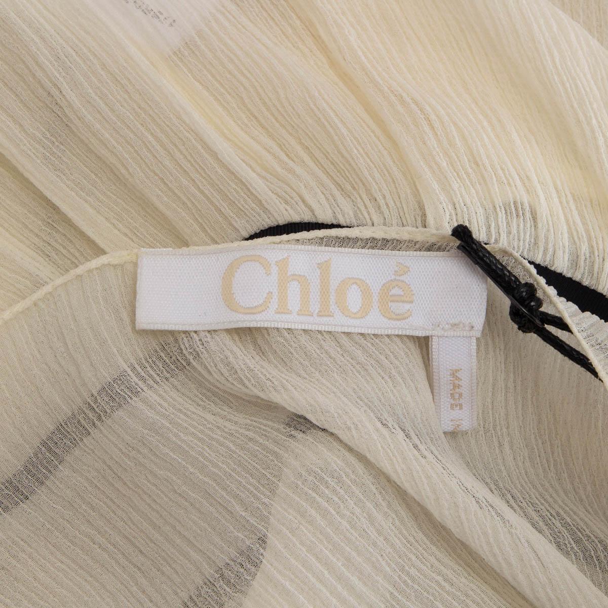 CHLOE off-white silk PIPED BABYDOLL Dress 36 XS 3