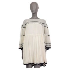 CHLOE off-white silk PIPED BABYDOLL Dress 36 XS