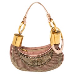 Chloe Old Rose Fabric Embellished Ring Hobo