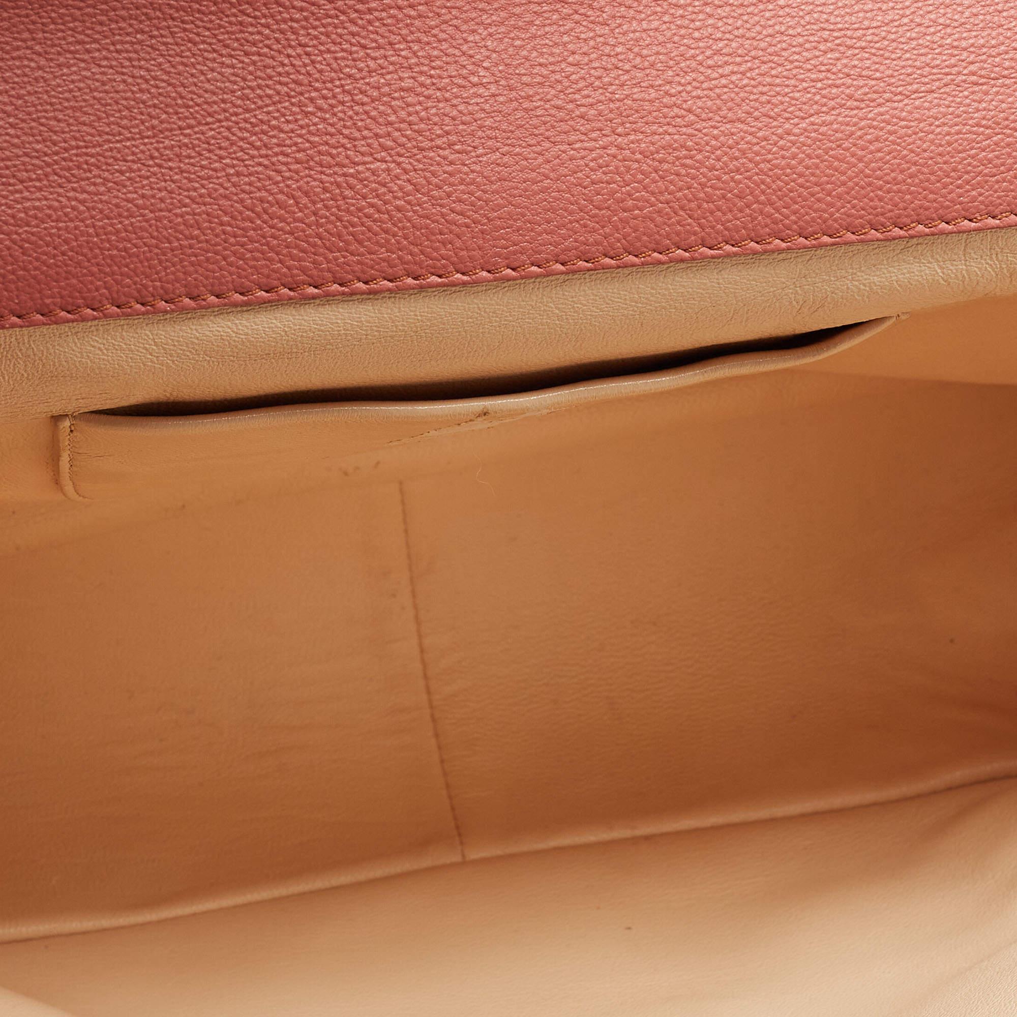 Chloe Old Rose Leather Large Elsie Shoulder Bag In Good Condition For Sale In Dubai, Al Qouz 2