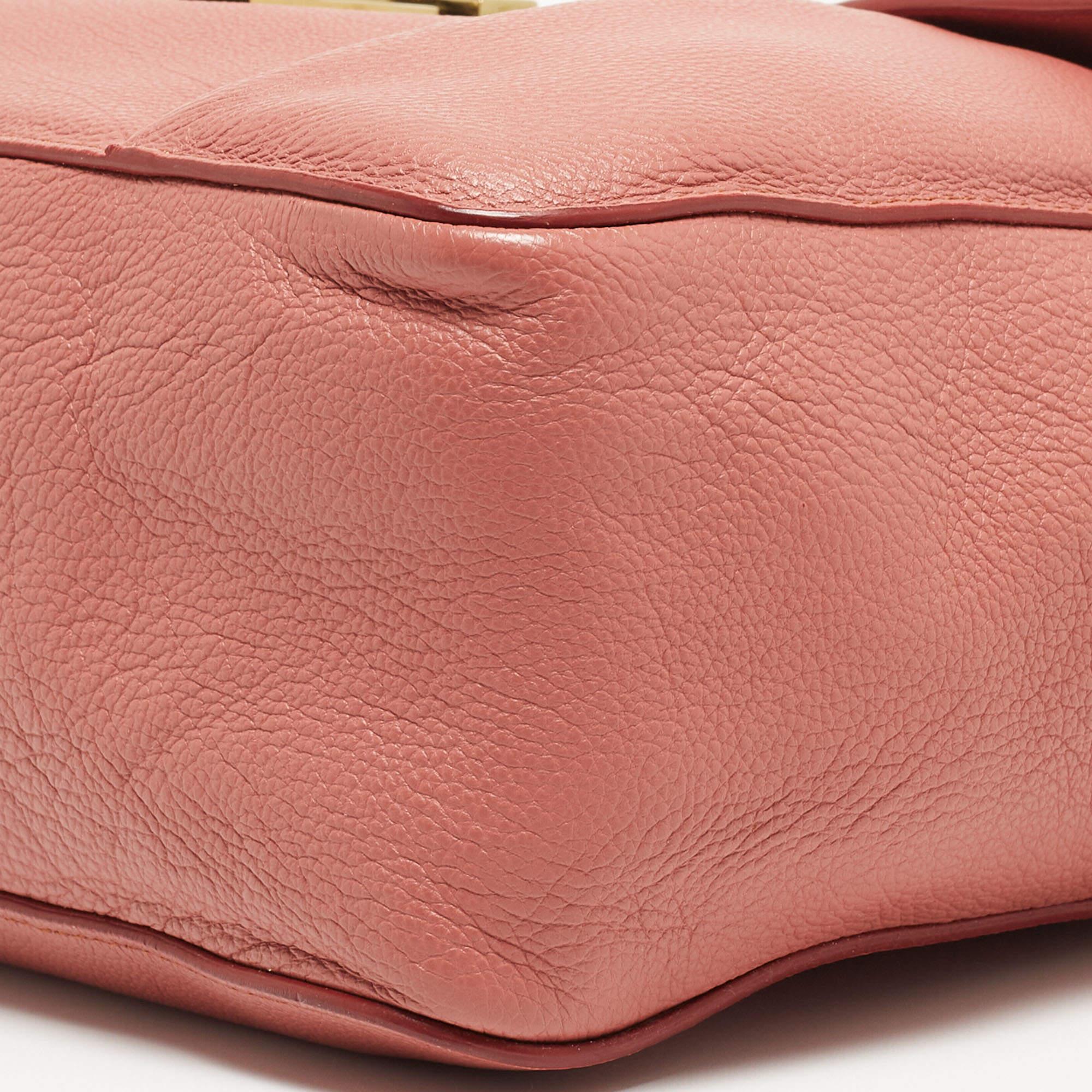 Women's Chloe Old Rose Leather Large Elsie Shoulder Bag For Sale
