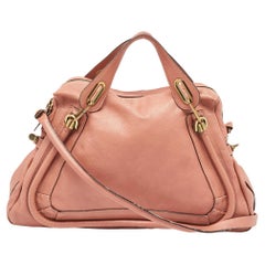 Chloe grand sac porté épaule Paraty en cuir rose ancien